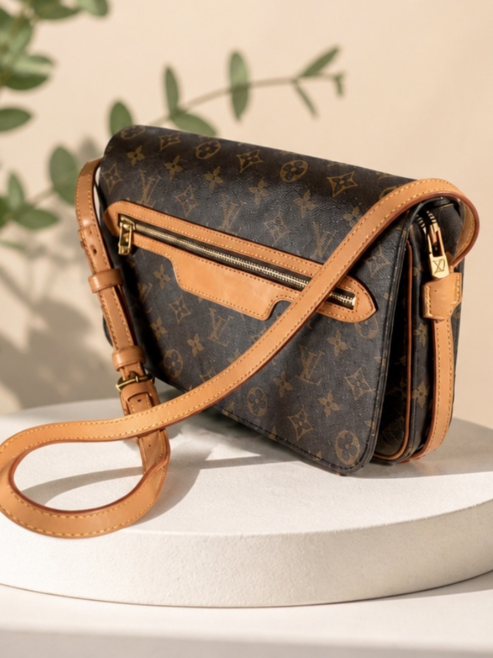 Louis Vuitton Saint Germain 24 Brown and Tan Monogram Shoulder Bag.